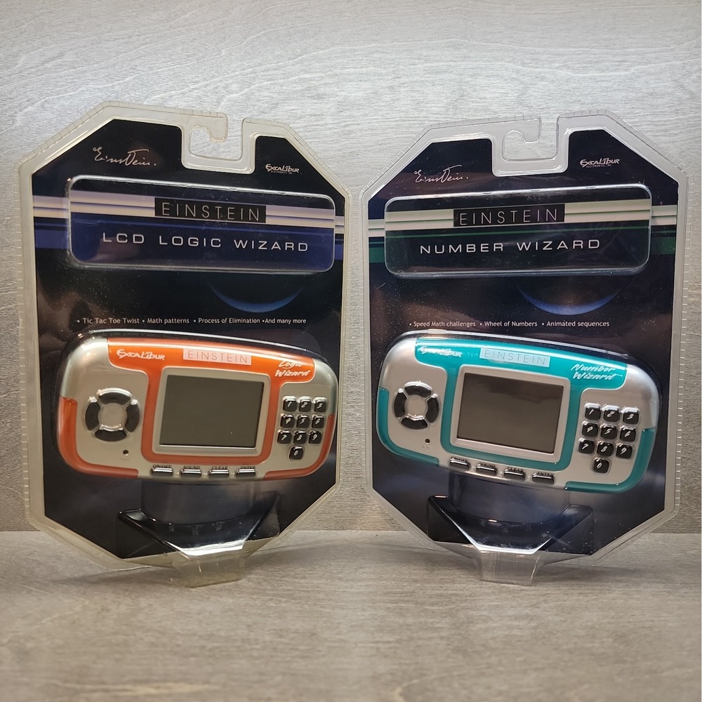 Lot of 2 Excalibur Einstein Electronic Handheld Games Number Logic Wizard Travel